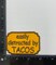 Funny Easily Distracted by Tacos Embroidered Iron-On Patch, Taco Humor Patch, 2 inch x 3 inch